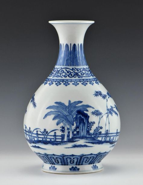 Terraced Garden, Plantain Leaves, Chinese Porcelain Vase, Antique Collectors, Chinese Ceramics, Bottle Vase, Traditional Paintings, The Masterpiece, Chinese Traditional