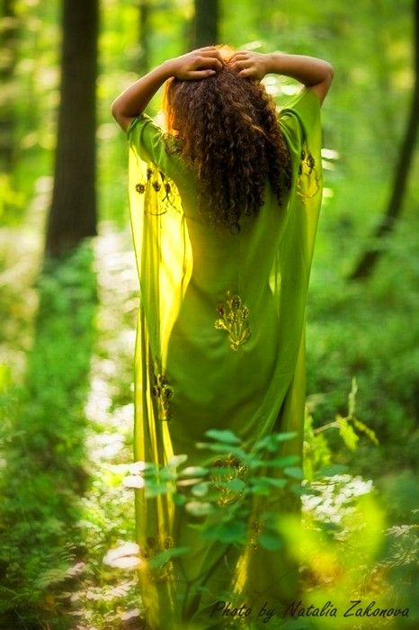 green girl in the grees forest /zöld Green Collection, World Of Color, Enchanted Forest, Go Green, In The Woods, Shades Of Green, Lany, Color Me, Green Dress