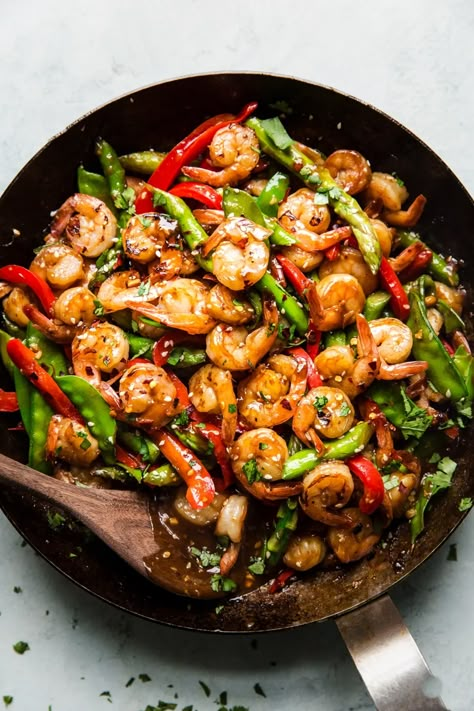 Prawn Stir Fry Recipes, Asparagus Shrimp Stir Fry, Shrimp Melt, Shrimp Stir Fry Recipes, Garlic Shrimp Stir Fry, Prawn Stir Fry, Stir Fry Shrimp Recipes, Sweet And Spicy Shrimp, Baked Shrimp Recipes