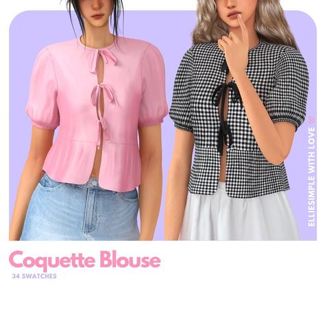 🎀 Coquette Blouse (early access) DOWNLOAD HERE : https://www.elliesimple-sims.com/(link in bio) #simstagram #thesims #ts4 #thesims4 #sims4 #simmer #simblr #sims #sims4cc #customcontent #sims4ccfinds #ts4cc #ts4ccfinds #thesims4cc #elliesimple Sims 4 Tsr, The Sims 4 Pc, Sims 4 Mm Cc, Sims 4 Game Mods, Sims 4 Expansions, Sims 4 Cc Folder, Sims 4 Mm, Sims Four, Sims 4 Cc Packs