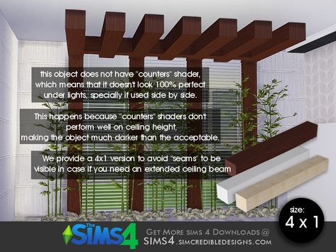 by SIMcredibledesigns.com  Found in TSR Category 'Sims 4 Miscellaneous Decor' Sims 4 Cc Beams, Sims 4 Pillar, Sims 4 Pillars Cc, Sims 4 Pillar Cc, Sims 4 Columns Cc, House Columns, 4 Pillars, Roof Beam, Wood Roof