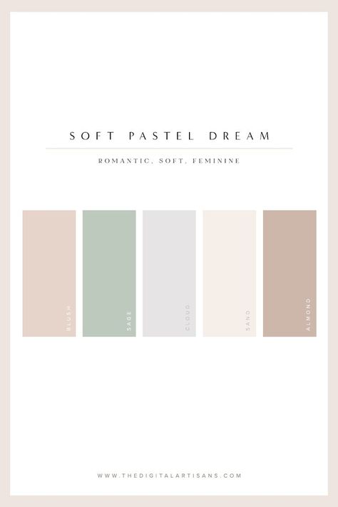 Feminine Color Palette, Pastel Color Palette, Hex Color Palette, Palette Design, Feminine Romantic, Pastel Colour Palette, Brand Color Palette, Pastel Palette, Palette Color