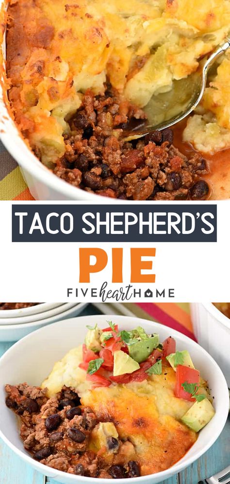 Taco Mashed Potatoes, Taco Shepherds Pie, Shepard S Pie, Hamburger And Potatoes, Pie And Mash, Taco Pie, Shepherds Pie Recipe, Comfort Food Recipes Dinners, Homemade Tacos