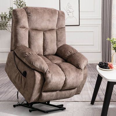 This recliner can be placed in the living room or bedroom to provide you with a place to relax. It can be adjusted to any angle and choose a position that makes you feel comfortable in a variety of angles. The cushion is comfortable, comfortable to the touch velvet, the fabric is very soft. Even if you lie on it all day will not make you feel tired. Bringing the best experience to you. Fabric: Brown Velvet | Latitude Run® Velvet Electric Lift Recliner w / Padded Armrests Velvet in Black, Size 40 Reclining Sofa Living Room, Lift Chair Recliners, Power Recliner Chair, Lift Recliners, Single Sofa Chair, Power Reclining Sofa, Home Theater Seating, Sofa Seats, Sofa Living