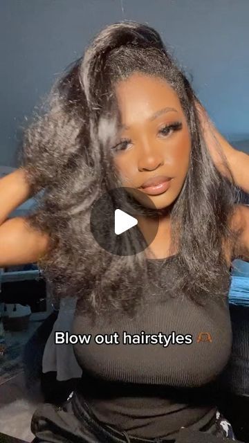 Tay on Instagram: "Natural/blowout hairstyles pt.2 💗💗

#pintrest #hairstyles #braids #braidstyles #pintresthairstyles #blackgirlhairstyles #curlyhair #curlyhairstyles #curlyhairroutine #curlyhaircare #naturalhairstyles #naturalhairinspo #blackgirlhair #explore #explorepage" Styles To Do On Blown Out Hair, Cute Blown Out Hairstyles, Y2k Hairstyles 4c Hair, Classy Hair Black Women, Black Women Blowout Hairstyles, Hairstyles For Blowout Hair, Soft Glam Hairstyles, Black Girls Hairstyles Blow Dry, Black Blow Dried Hairstyles