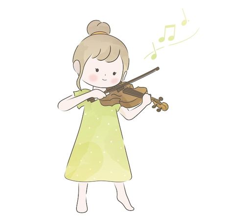 Violin Illustration, Violin Drawing, Girl Playing Violin, Playing The Violin, Watercolor Cute, Cartoon Photo, Instagram Background, The Violin, Chibi Girl