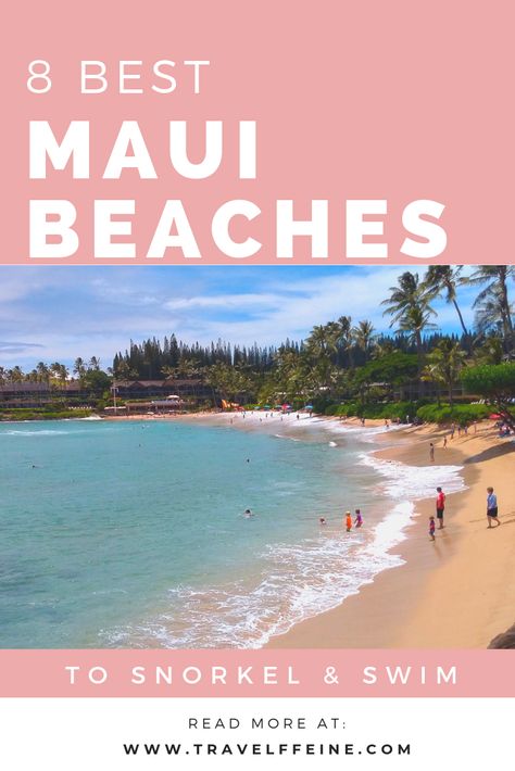 Whether you want to snorkel, swim or both, this list of Maui beaches has you covered! Discover some of the best beaches in Maui for your next Hawaiian vacation! #Maui #Hawaii #travel #travelffeine #beaches Maui Maui Fish Recipes, Maui Hawaii Honeymoon, Maui Hawaii Beaches, Molokini Crater, Maui Beaches, Kaanapali Maui, Best Beaches In Maui, Maui Snorkeling, Maui Honeymoon