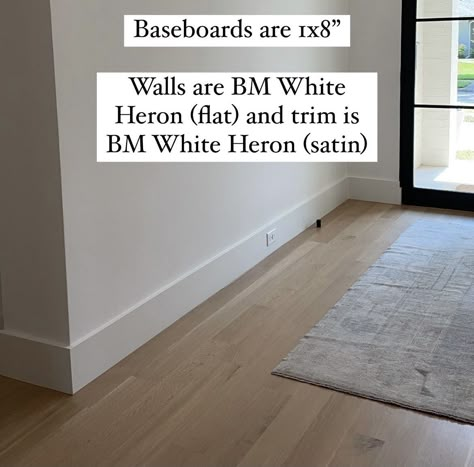 Classic Baseboards, Modern Trim Baseboards, White Trim Colors Interior Baseboards, Walls Without Baseboards, Ranch Style Baseboards, Matching Walls And Trim, Modern Farmhouse Baseboards Door, Wall And Baseboard Color Ideas, Trim In House