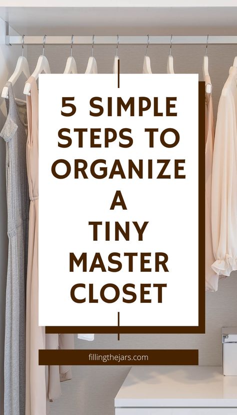 How To Organize Small Closets Bedrooms, Small Master Closet Organization Ideas Bedroom, Organize Tiny Closet, How To Organize Clothes In Closet, Minimalist Closet Organization Ideas, Deep Closet Organization Ideas, How To Organize A Small Closet, Reach In Closet Organization, Clothes Closet Organization Ideas