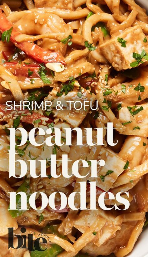 You know when you come across a sauce that you could stick a straw in and drink? Well, this is it. Sweet and salty, this Peanut and Hoisin Sauce coats udon noodles, shrimp, tofu and veggies, making this a winning dish. #dinnercooking #easyrecipe #noodledish Butter Noodles Recipe, Peanut Butter Noodles Recipe, Tofu Peanut, Shrimp Tofu, Tofu And Veggies, Peanut Butter Noodles, Noodles Shrimp, Butter Noodles, Noodles Ideas