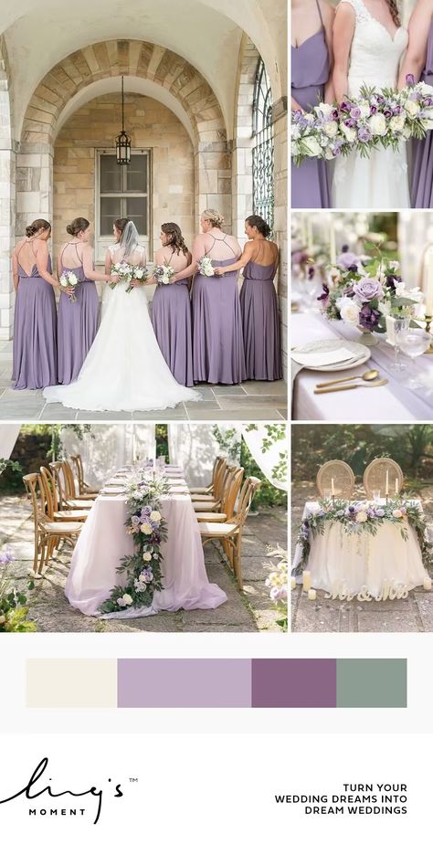 Inspired by the quaint charm of the French Country capture the serenity and happiness of romantic love with Lilac & Gold wedding decor. Elevate your special day with this innocent yet elegant collection that includes floral arrangements, centerpieces, tablecloth sets, chair decor, and other curated designer wedding decorations Shop the full blush & cream wedding collection today. Ivory And Lilac Wedding, Lilac Pink Sage Wedding, Lilac Wedding Centerpieces Diy, Lavender Color Wedding Theme, Lavender Sage And Gold Wedding, May Wedding Theme, Purple Accent Wedding, Lavender And Sage Wedding Colors, Sage Green And Lilac Wedding