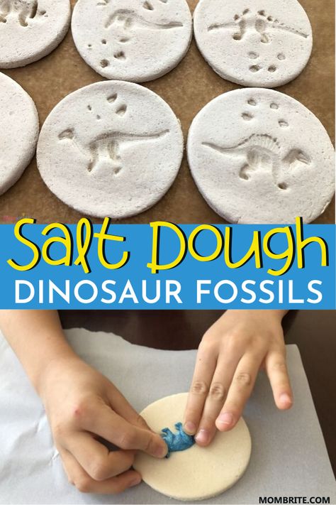 Fossil Activity, Dinosaur Crafts Kids, Fossils Activities, Toddler Entertainment, Dinosaur Crafts Preschool, How To Make Salt Dough, Preschool Dinosaurs, Make Salt Dough, Dinosaur Week