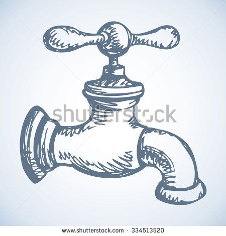 Sink Reference, Sink Sketch, Sink Painting Art, Kitchen Sink Drawing, Water Tap Drawing, Water Faucet Drawing, Faucet Design Sketch, Sink Drawing, Side View Drawing