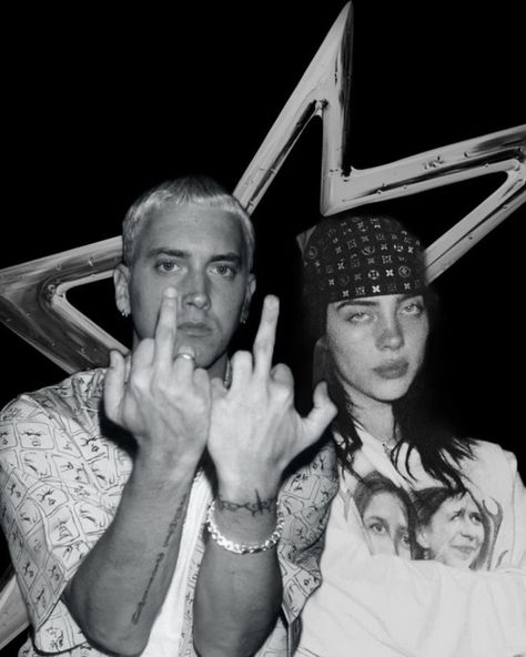 Aesthetic Posters Eminem, Billie Eilish And Eminem, Eminem And Billie Eilish, Eminem Black And White, Eminem Icon, Billie Poster, Poster Eminem, Eminem Aesthetic, Eminem Poster