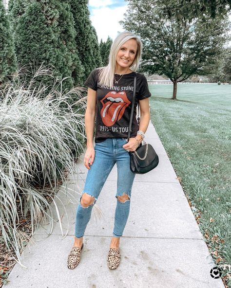 #TargetStyle : @sonsandsunshine : Target Finds Jeans And Band T Shirt Outfit, Rolling Stones Tshirt Outfit, Rolling Stones Outfit, Rockstar Outfits, Rodeo Fits, Band Tee Outfits, Shirt Ootd, Rolling Stones Shirt, Cute Country Outfits