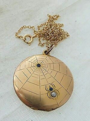 Spider Lady, Spiders Web, Spider Pendant, Vintage Spider, Spider Jewelry, Gold Charms, Vintage Makeup, Vanity Table, Seed Pearl