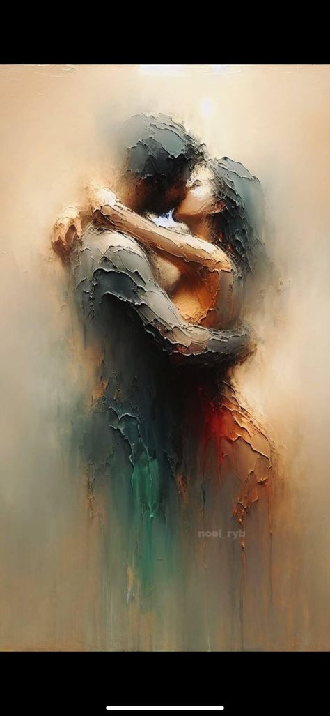 Art Amour Impossible, Strength Painting Ideas, In The Shower Drawing, Paintings About Love, Draw Canvas, Urban Art Painting, Soulmates Art, In Love Art, Embrace Art