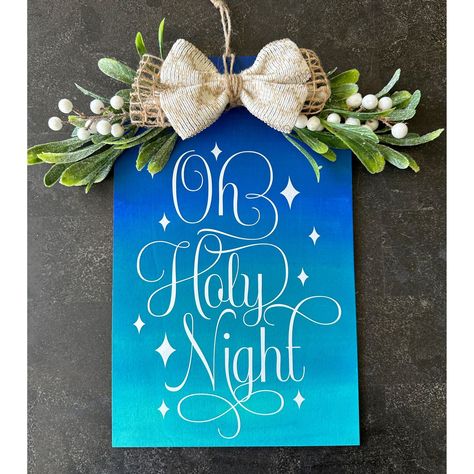 Night Christmas, Oh Holy Night, Christmas Sign, Holy Night, Wood Cutouts, Christmas Signs, Dollar Tree, Wood Sign, Christmas Decoration