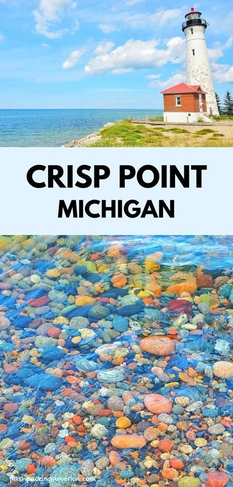 Places To Visit In Michigan, Crisp Point Lighthouse, Michigan Upper Peninsula, Midwest Road Trip, Upper Peninsula Michigan, Michigan Adventures, Road Trip Ideas, Michigan Road Trip, Road Trip Places