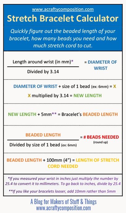 Stretch Bracelet Length, How To Size Stretch Bracelets, Stretch Beaded Bracelets Diy How To Make, Bracelet Length Guide, Elastic Bracelet Tutorial, Diy Stretchy Bracelets, How To Make A Stretch Bracelet, Bracelet Length Chart, Stretch Bracelets Ideas