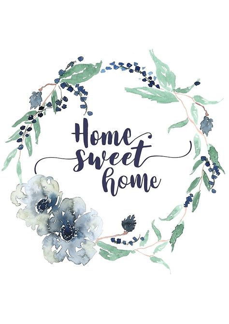 Home Sweet Home Art, Print Greeting Cards, 수채화 그림, Art Quote, Watercolor Wall Art, New Home Designs, Painting Art Projects, Home Sweet Home, Quote Prints