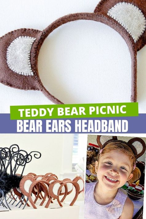 These handmade teddy bear ears headbands are perfect for a homemade bear costume or as a favor for a teddy bear picnic or teddy bear tea party. Diy Bear Costume, Bear Ears Headband, Do It Yourself Costumes, Teddy Bear Tea Party, Bear Tea Party, Make A Teddy Bear, Teddy Bear Picnic Birthday Party, Teddy Bear Ears, Teddy Bear Costume