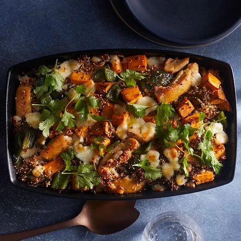 Chicken, Quinoa & Sweet Potato Casserole Recipe | EatingWell 200 Calorie, Quinoa Sweet Potato, Healthy Casserole Recipes, Sweet Potato Recipes Casserole, Heart Healthy Diet, Chicken Quinoa, Diner Recept, Best Casseroles, Healthy Casseroles