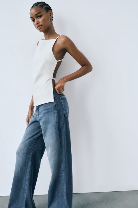 Zara Tops 2024, Open Back Top, Backless Blouse, Backless Top, Open Back, Zara Tops, Silk Top, Linen Blend, Fitness Inspo