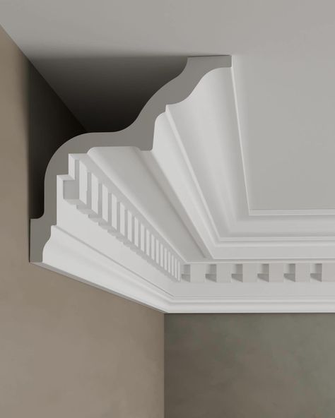 From ordinary to extraordinary, simple skirting boards and dado rails are an effective way to transform any space. 🤍 | wallark.com | Panel 2 ~ Ceiling 6 ~ Panel 4 ~ Floor 2 Ceiling Skirting, Molding Ceiling, Dado Rail, Skirting Boards, March 7, Ceiling, Flooring, High Quality