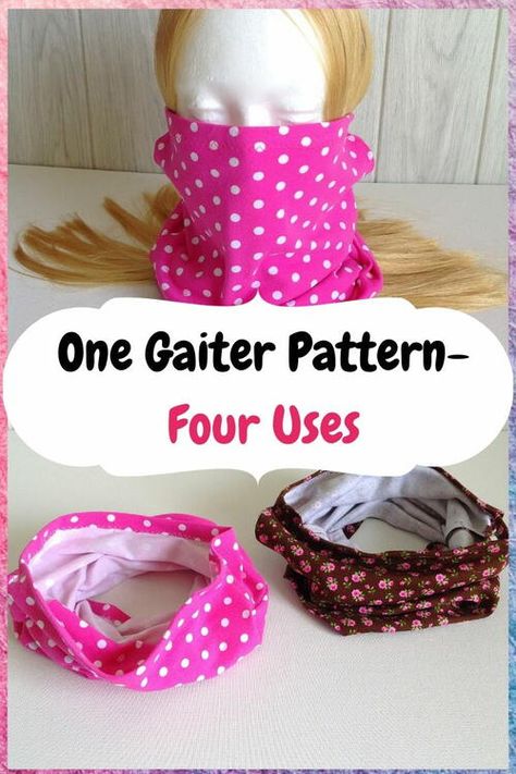 Easy Gaiter Face Mask Pattern Sewing Project Mask Pattern Sewing, Face Mask Template, Face Mask Pattern, Headband Scarf, Diy Sewing Tutorials, Crochet Stitches Diagram, Face Mask Tutorial, Easy Face Mask Diy, Mask Template