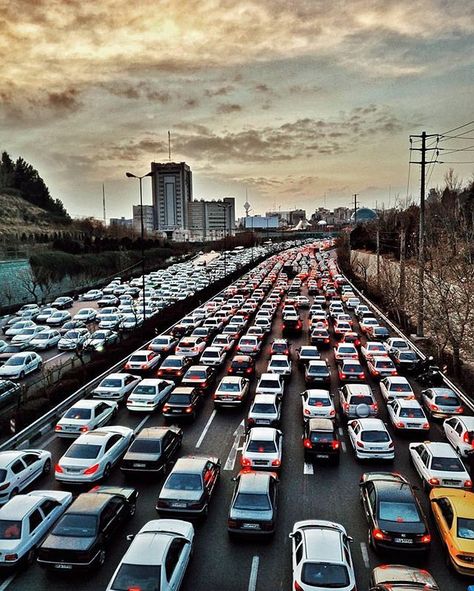 Traffic jam on Hemmat expressway. #Tehran, #Iran. Photo by Parsa Shahrivar Fav Place, Cities In Germany, Meaningful Pictures, Tehran Iran, Global City, Astro Turf, Traffic Jam, Ways To Make Money Online, Graphic Design Lessons