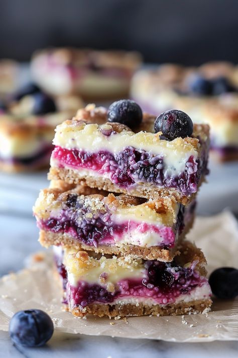 Blueberry Cream Cheese Bars, Cream Cheese Sweetened Condensed Milk, Oat Crust, Breakfast Cake Recipes, Cheese Bars, Cream Cheese Bars, Cheese Bar, Oat Crumble, Cottage Cheese Recipes