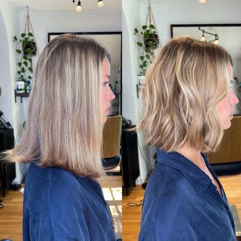 Wavy Bob with Subtle Layers Straight Hair Shag, Choppy Layered Hairstyles, Hair Shag, Long Curtain Bangs, Long Fine Hair, Beachy Waves Hair, Easy Care Hairstyles, Short Hairstyles Fine, Long Haircuts