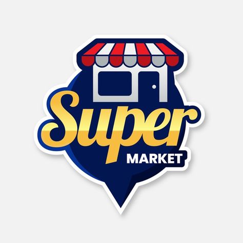 Logotipo de supermercado | Free Vector #Freepik #freevector #logo #negocios #diseno #plantilla Super Market Logo, Supermarket Logo, Market Logo, Super Market, Premium Vector, Graphic Resources, Blue, Design