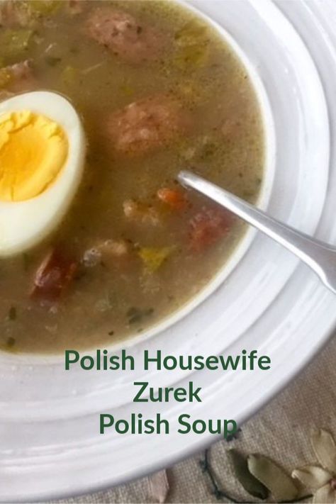 Zurek - Poland's delicoius sour rye soup #polishhousewife #Polish #soup #zurek #rye #Poland Zurek Soup, Polish Soup, Eastern European Recipes, Polish Food, Traditional Dishes, Hearty Soup, Bread Bowl, European Cuisine, Bread Bowls