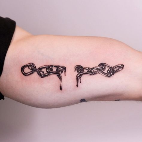 Hands Breaking Chains Tattoo, Breaking The Chain Tattoo, Chain Break Tattoo, Broke Chains Tattoo, Chrome Chain Tattoo, Chain Breaker Tattoo, New Chains Same Shackles Tattoo, Chain Link Heart Tattoo, Chain Hand Tattoo