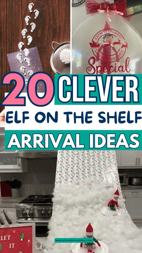 20 Clever Elf on the Shelf Arrival Ideas to Start the Holiday Magic First Visit Elf On The Shelf Ideas, Elf Showing Up Ideas, Elf On The Shelf Ideas Arrival Kids, Elf On The Shelf Arrival Back Ideas, Creative Elf On The Shelf Arrival, Elf On The Shelf Wishing Good Luck, Elf On Shelf Wrapping Paper Ideas, Best Elf Arrival Ideas, Sunday Elf On The Shelf