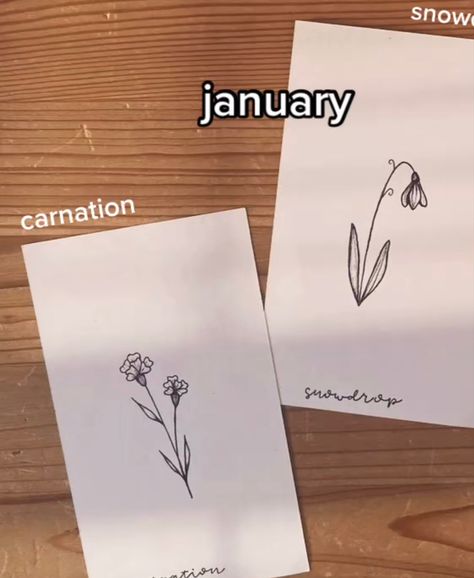 Snow Drop And Carnation Tattoo, Snowdrop Carnation Tattoo, Flower Tattoos Snowdrop, Snow Drop Tattoo, Carnation And Snowdrop Flower Drawing, Snow Drop Flower Tattoo, Carnation And Snowdrop, Snow Drops Flowers, Daisy Flower Tattoos