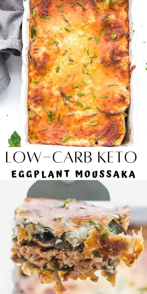 Eggplant Moussaka Recipe, Low Carb Eggplant Recipes, Keto Eggplant, Eggplant Moussaka, Moussaka Recipe, Lean And Green Meals, Eggplant Recipes, Low Carb Dinner, Sausage Recipes