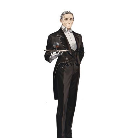 Butler Art Reference, Butler Pose Reference, Bartender Character Design, Butler Character Design, Butler Clothes, Butler Drawing, Standing Poses, Fancy Outfits, Photo Reference