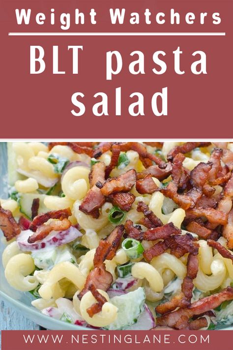 Weight Watchers Pasta Recipes, Blt Pasta Salad Recipe, Stay Awake All Night, Weight Watchers Pasta, Weight Watchers Salad, Classic Blt Sandwich, Salad Recipes With Bacon, Weight Watchers Meals Dinner, Blt Pasta Salad