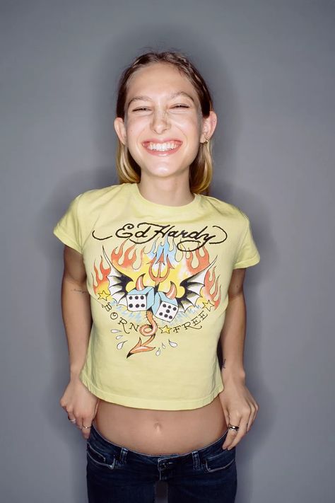 Poo Poo, Yellow Fits, Born Free, Free Baby Stuff, Ed Hardy, Baby Tee, Women's Tops, Infant Tees, Fitness Models