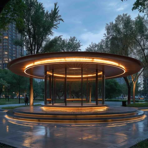 Pavilion Building Concepts Glass Pavilion Architecture, Pavilion Architecture Public Spaces, Pavilion Design Concept Architecture, Pavilion Lighting, Korean Pavilion, Meditation Pavilion, Public Pavilion, Rendering Ideas, Pavilion Ideas