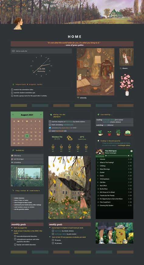 Notion Setup Aesthetic Dashboard, Notion Template Ideas Aesthetic Anime, Journal Notion Ideas, Notion Cute Template, Notion Setup Ideas, Notion Template Ideas Personal Dashboard, Study Banner Notion, Notion Home Page Ideas Aesthetic, Notion Template Ideas Aesthetic For Students Free