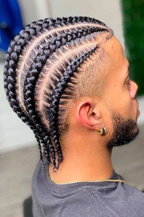 Stitch Braids Style 8 Cornrows Braids Men, Men’s Simple Braids Hairstyles, Braids Men Black, Mens Braided Hairstyles, Hair Curt, Cornrow Braids Men, Braids For Men, Braids With Fade, Hair Twists Black