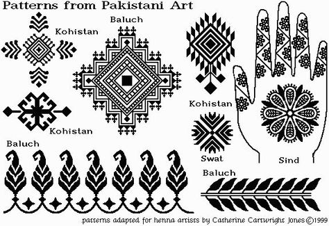 Pakistani henna patterns Pakistani Tattoo, Pakistani Folk Art, African Interiors, Ethnic Tattoo, Indian Henna, Berber Symbols, Henna Patterns, Folk Embroidery, Henna Tattoo Designs