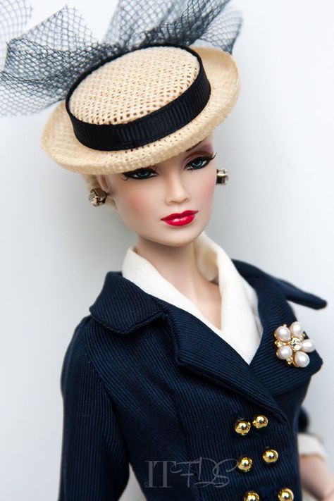 From Inside the Fashion Doll Studio - I love the hat!  http://www.amazon.com/dp/B00ADXRMJ6 Hat Model, Barbie Hat, Suit Hat, Dolls Fashion, Poppy Parker Dolls, Im A Barbie Girl, Barbie Style, Doll Hat, Beautiful Barbie Dolls