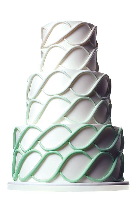 Whimsical Wedding Cakes, Creative Wedding Cakes, Green Cake, Ombre Cake, Tiered Cake, Design Cake, Infinity Design, Cool Wedding Cakes, Mint Wedding