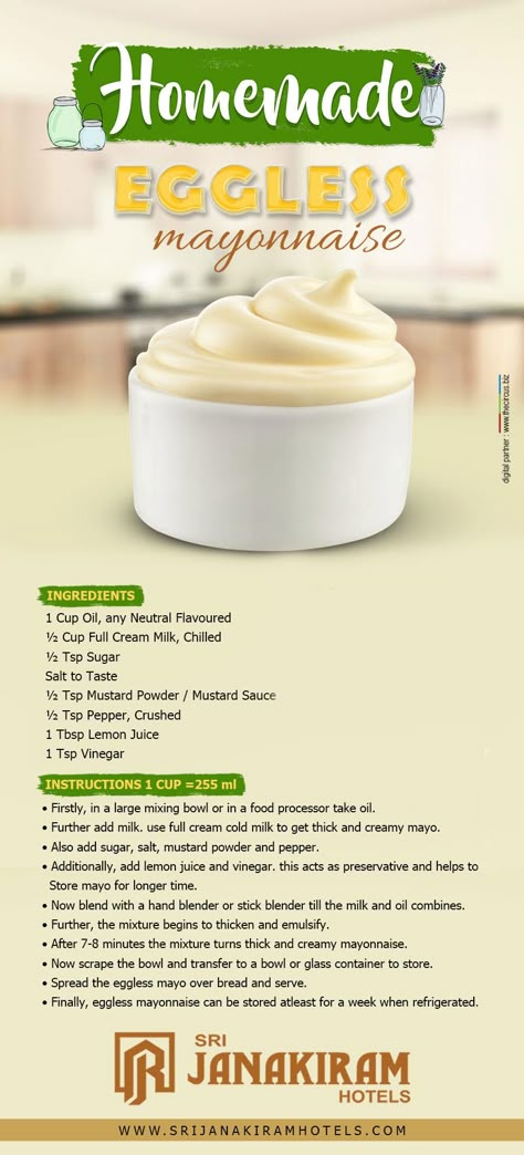 Mayonnaise - The tasty creamy legendary condiment which can be created eggless. Lets Know about its recipe. #srijanakiram #mayonnaise #mayo #eggless #homemade Eggless Mayonnaise Recipe Homemade, Homemade Mayonnaise Recipe Eggless, Mayonnaise Recipe Eggless, Flavored Mayonnaise Recipe, Mayo Recipe Homemade, Home Made Mayonnaise Recipe, Curry Mayonnaise Recipe, Veg Mayonnaise Recipe, Vegan Mayonnaise Recipe