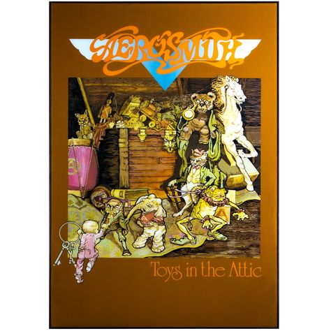 Gallery Aerosmith "Toys in the Attic" Album Poster Print, Brown walnut Large Poster Prints, Toys In The Attic, Robert Plant, The Attic, Large Poster, Aerosmith, Music Poster, Online Art Gallery, American Art